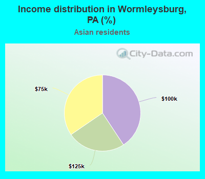 Income distribution in Wormleysburg, PA (%)