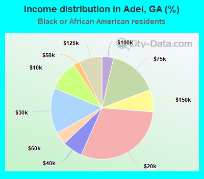 Income distribution in Adel, GA (%)