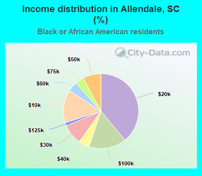 Income distribution in Allendale, SC (%)