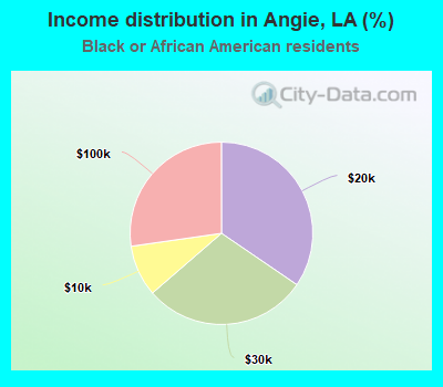 Income distribution in Angie, LA (%)