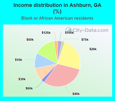 Income distribution in Ashburn, GA (%)