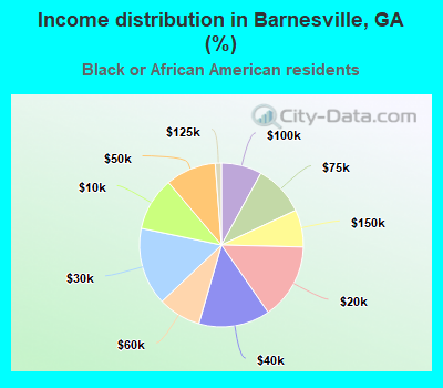 Income distribution in Barnesville, GA (%)
