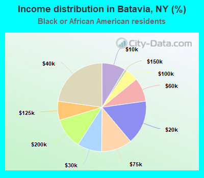 Income distribution in Batavia, NY (%)