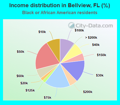 Income distribution in Bellview, FL (%)