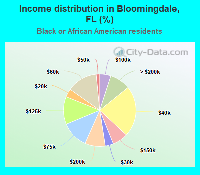 Income distribution in Bloomingdale, FL (%)