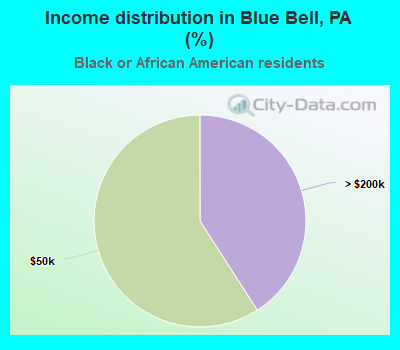 Income distribution in Blue Bell, PA (%)