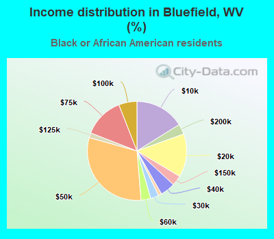 Income distribution in Bluefield, WV (%)