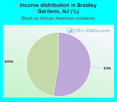 Income distribution in Bradley Gardens, NJ (%)