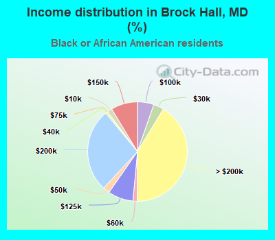 Income distribution in Brock Hall, MD (%)