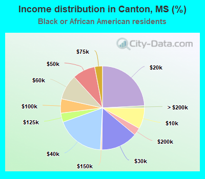 Income distribution in Canton, MS (%)