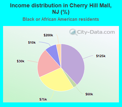 Income distribution in Cherry Hill Mall, NJ (%)