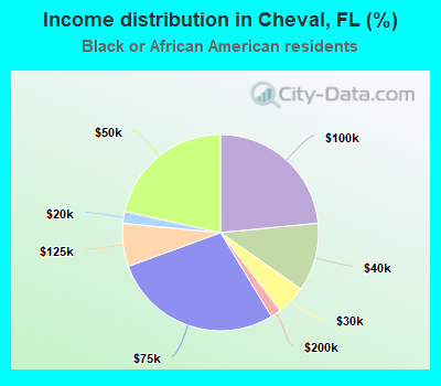 Income distribution in Cheval, FL (%)