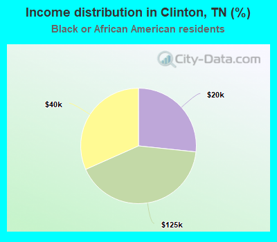 Income distribution in Clinton, TN (%)