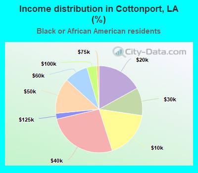 Income distribution in Cottonport, LA (%)