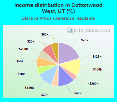 Income distribution in Cottonwood West, UT (%)