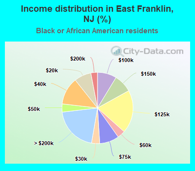Income distribution in East Franklin, NJ (%)