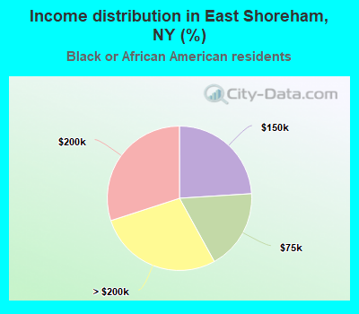 Income distribution in East Shoreham, NY (%)