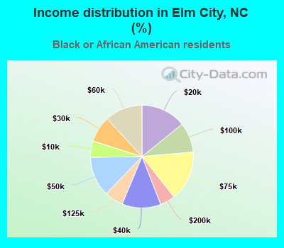 Income distribution in Elm City, NC (%)
