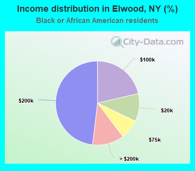 Income distribution in Elwood, NY (%)