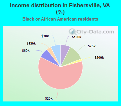 Income distribution in Fishersville, VA (%)