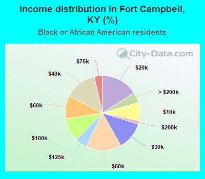 Income distribution in Fort Campbell, KY (%)