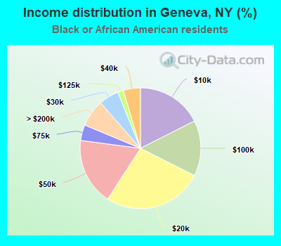 Income distribution in Geneva, NY (%)