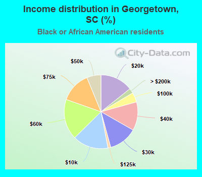 Income distribution in Georgetown, SC (%)