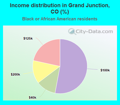 Income distribution in Grand Junction, CO (%)