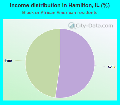Income distribution in Hamilton, IL (%)