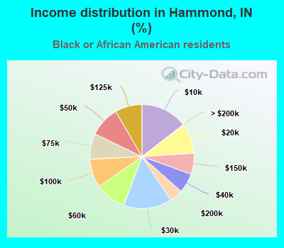 Income distribution in Hammond, IN (%)