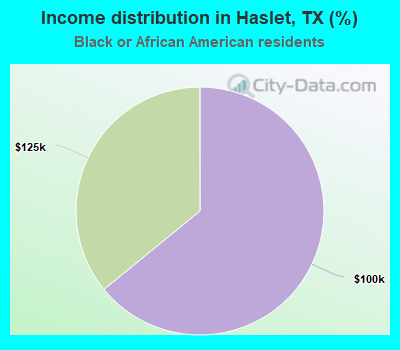 Income distribution in Haslet, TX (%)