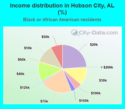 Income distribution in Hobson City, AL (%)