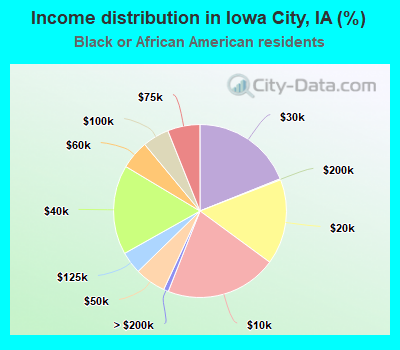 Income distribution in Iowa City, IA (%)