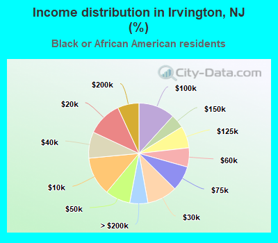 Income distribution in Irvington, NJ (%)