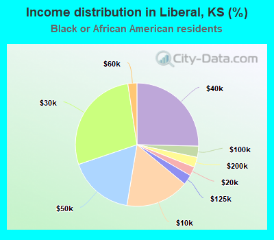 Income distribution in Liberal, KS (%)