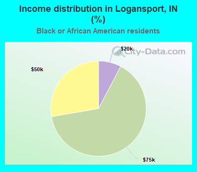Income distribution in Logansport, IN (%)