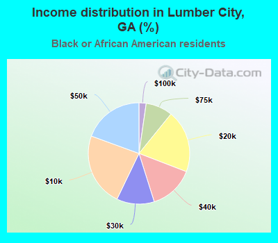 Income distribution in Lumber City, GA (%)
