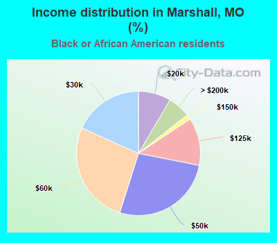 Income distribution in Marshall, MO (%)