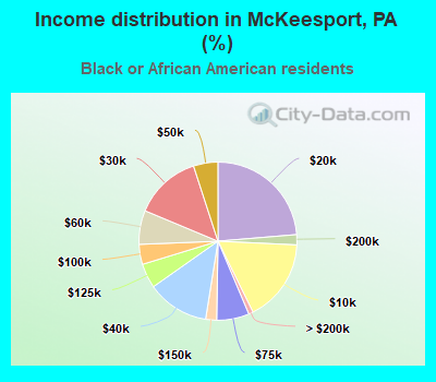 Income distribution in McKeesport, PA (%)