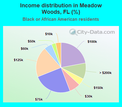 Income distribution in Meadow Woods, FL (%)