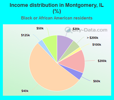 Income distribution in Montgomery, IL (%)