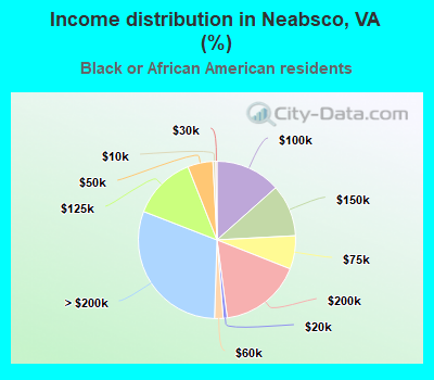 Income distribution in Neabsco, VA (%)