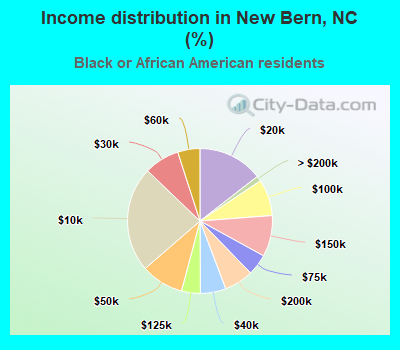 Income distribution in New Bern, NC (%)