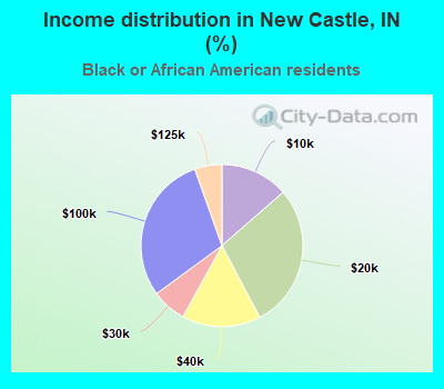 Income distribution in New Castle, IN (%)