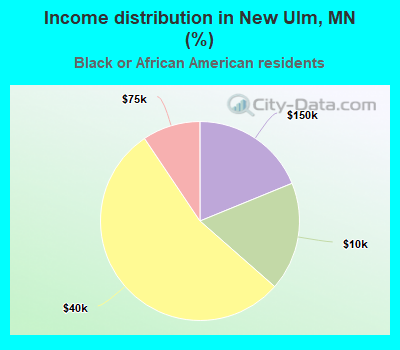 Income distribution in New Ulm, MN (%)