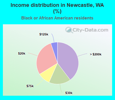 Income distribution in Newcastle, WA (%)
