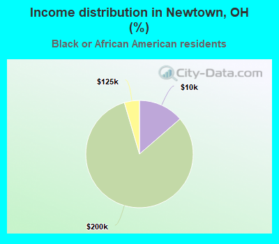 Income distribution in Newtown, OH (%)