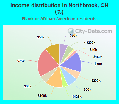 Income distribution in Northbrook, OH (%)