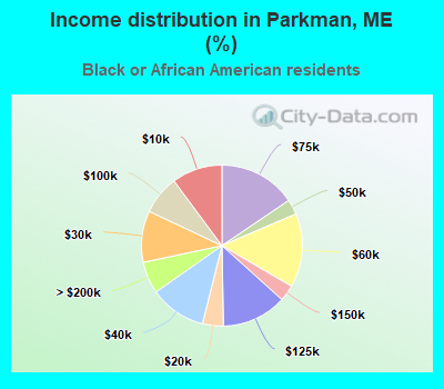 Income distribution in Parkman, ME (%)