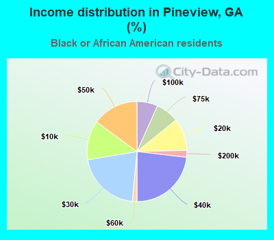 Income distribution in Pineview, GA (%)